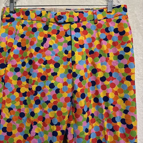 Opposuits Men's Rainbow Confetti Polka Dot Multicolor Flat Front Pants Size 42 - Picture 3 of 13